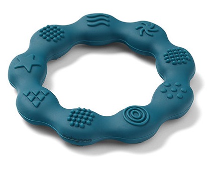 BABYONO Прорезыватель силиконовый Ring синий арт.825/03