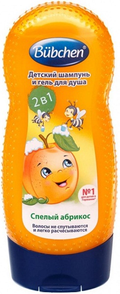 BUBCHEN Детский шампунь и гель для душа Спелый Абрикос 230 мл
