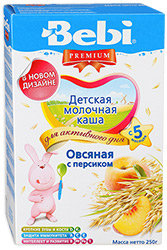 Беби Премиум Каша молочная  овсяная с персиком с 5 мес. 200 г.