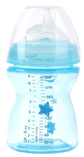 Бутылочка Пластиковая CHICCO Natural Feeling 250мл Соска Силиконовая 2м+ Blue