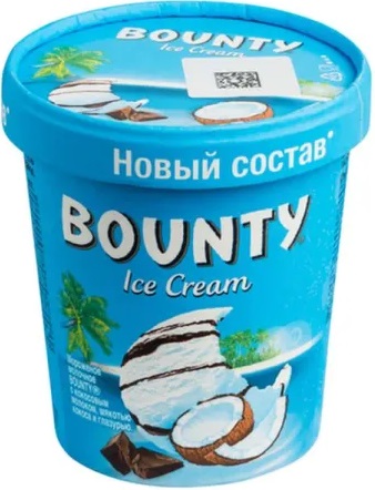 Мороженое Bounty Ведерко 450мл с мякотью и молоком кокоса и глазурью