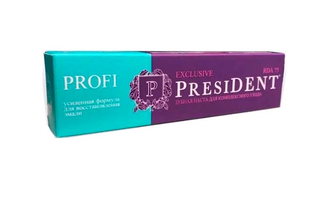 Зубная паста PRESIDENT Profi Exclusive Для комплексного ухода 50мл Востанавление эмали