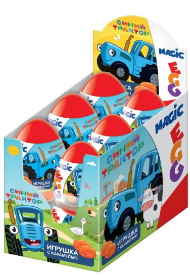Мармелад Magic Egg Синий Трактор в пластиковом яйце с игрушкой 10г