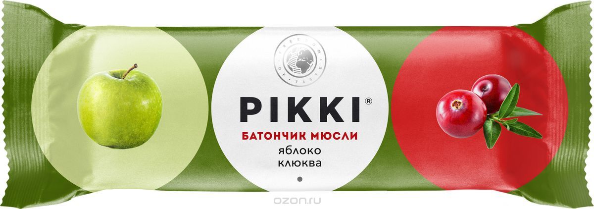 PIKKI Батончик Яблоко клюква 50г мюсли орехово- фруктовые