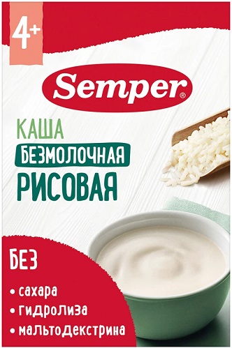 Semper Каша безмолочная Рисовая 180г с 6мес.