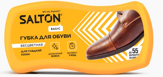 SALTON Губка Волна Миди для обуви из гладкой кожи Basic Бесцветная