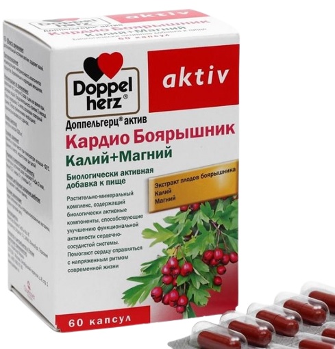 Доппельгерц Актив Кардио Боярышник капс. №60 БАД ( Калий + Магний )