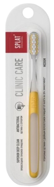 Зубная щетка SPLAT Clinic Care Medium желтая