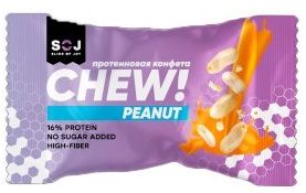 SOJ конфета протеиновая Chew с арахисом 30 гр