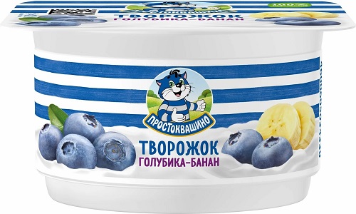 Простоквашино Творожок 3,6% 110г Голубика-Банан