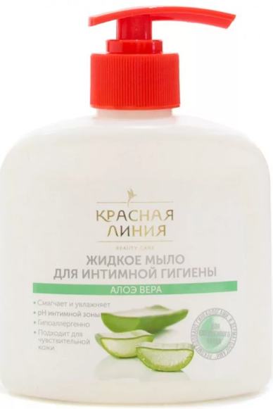 КРАСНАЯ ЛИНИЯ Жидкое мыло для интимной гигиены 250г Алоэ Вера