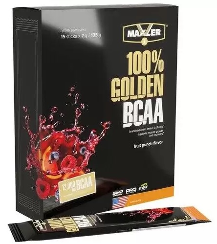 Maxler Golden ВСАА 7 г №15 стик Фруктовый Пунш ( 105 г )