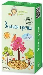 Здоровые детки Гречка зеленая 300г с 18мес.