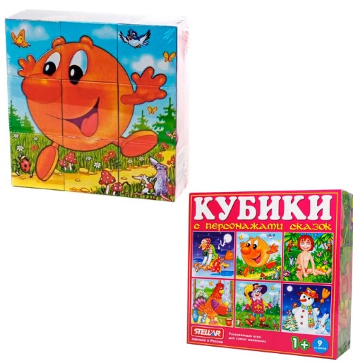 Игрушка кубики Сказки в картинках 9шт Персонажи сказок арт.00827