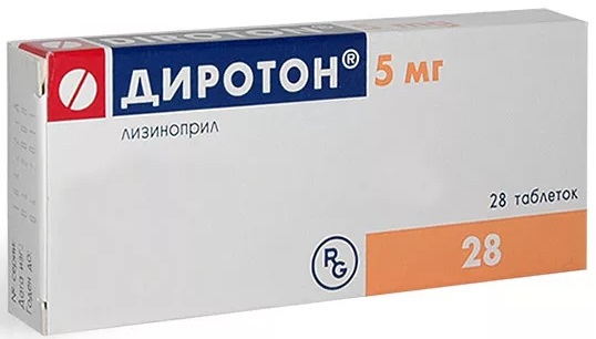 Диротон табл. 5 мг №28 ( лизиноприл ) (Упаковка)