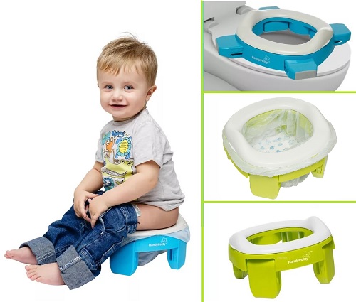 Горшок ROXY KIDS Handy Potty Дорожный горшок и Насадка на унитаз 2в1 12м+ Зеленый