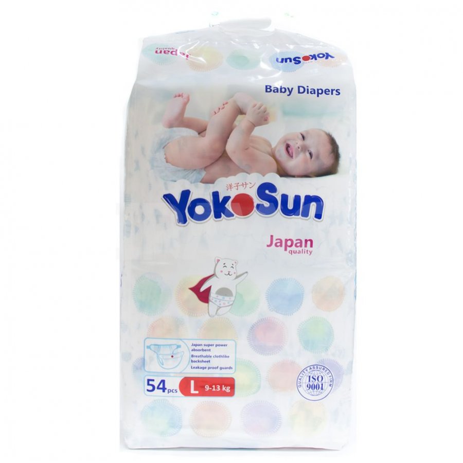 Подгузники для детей YOKOSUN L54 (9-13 кг) 54шт