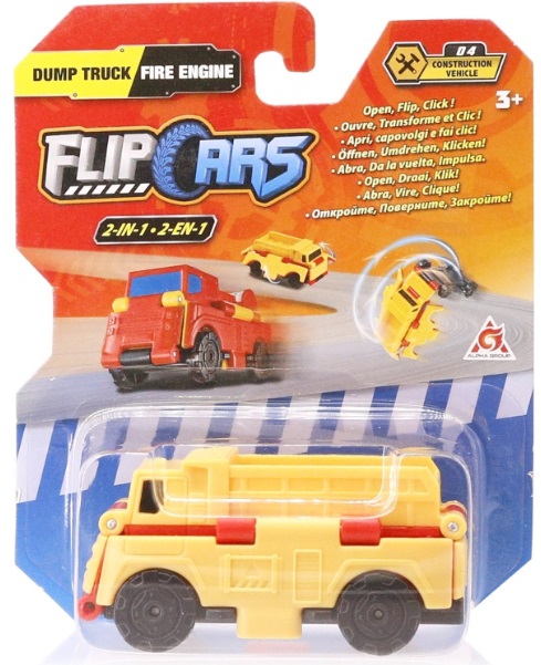 Машинка-трансформер Flip Cars 2в1 Самосвал и пожарная машина