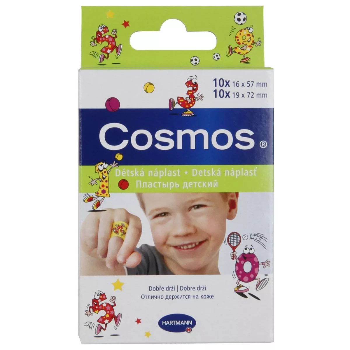 Лейкопластырь Бактерицидный COSMOS Детский ( 2 размера . 20 шт ) HARTMANN