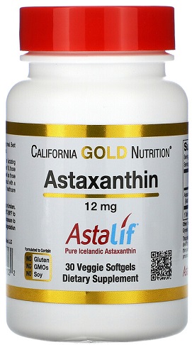 California Gold Nutrition Астаксантин AstaLif 12мг 30мягких таб  &