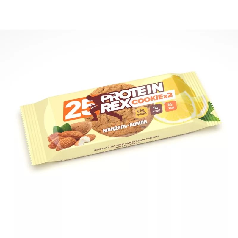 Protein Rex 25% Печенье миндаль-лимон 50г с высоким содержанием протеина