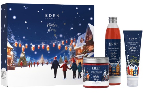 EDEN Winter Story Blue подарочный набор №3.1 (крем для тела+гель для душа+скраб для тела)