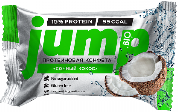 Конфета протеиновая Jumpbio с орех.нач. Сочный кокос 30г