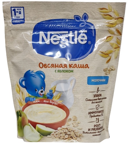 Nestle Каша молочная Овсяная с Яблоком 200 г дойпак, с 5мес. моя 1-я каша