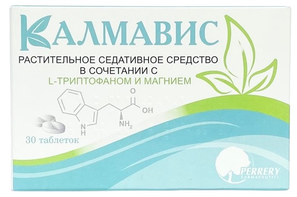 Калмавис табл. №30 (L-триптофан, магний, валериана, мелисса, липа...) (Упаковка)