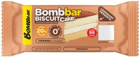Bombbar Пирожное Протеиновое неглазир.Тирамису 45г.