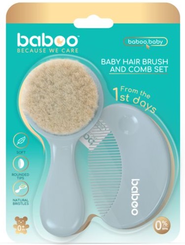 Набор расческа + щетка BABOO 0м+ голубой