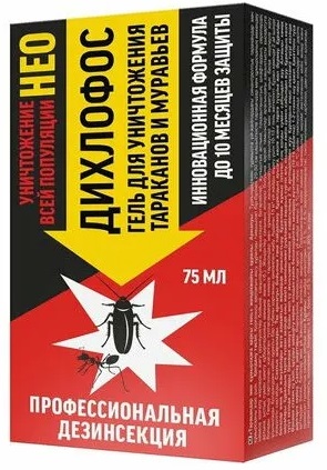 Гель для уничтожения тараканов и муравьев Дихлофос Нео 75 мл