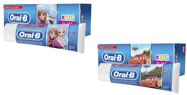Зубная паста для детей ORAL-B Kids Холодное Сердце / Тачки мягкий вкус 75 мл