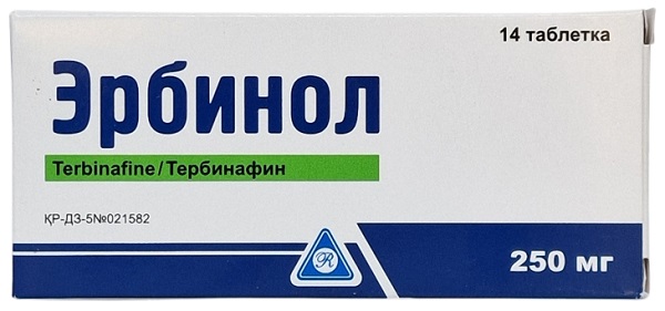 Эрбинол табл. 250 мг №14 ( тербинафин ) (Упаковка)