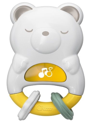 CHICCO Игрушка погремушка-ночник Мишка 2в1