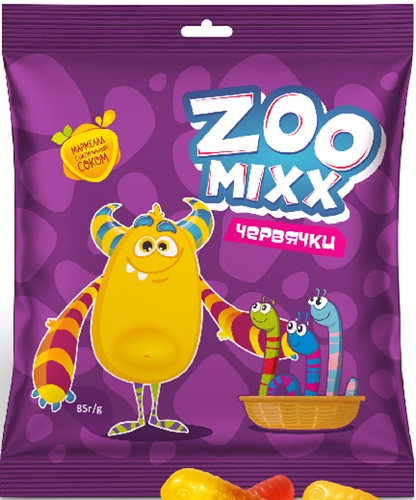 Рахат Мармелад ZooMix Червячки 85г
