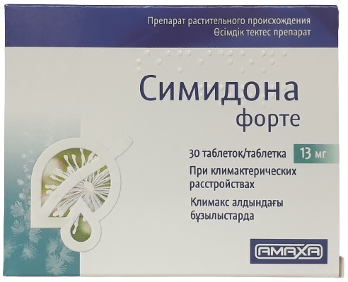 Симидона Форте табл. 13 мг №30 ( экстр. корневищ цимицифуги ) при климактерических расстройствах