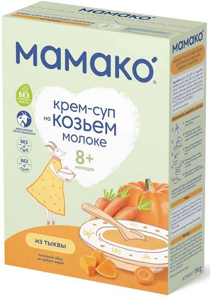 Мамако Крем-суп из Тыквы 150г на козьем молоке с 8 мес.