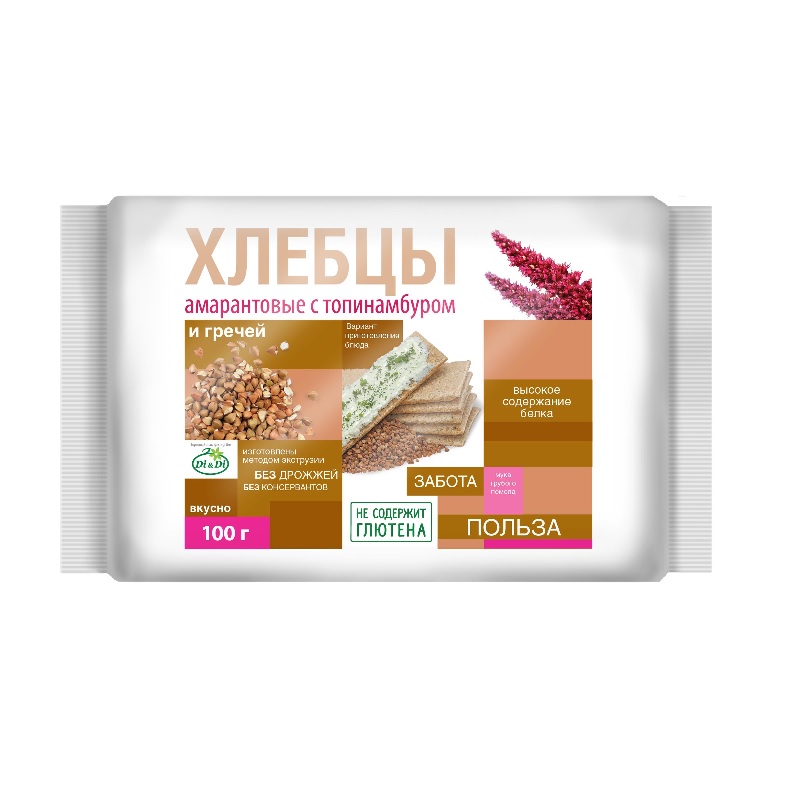 Di&Di Хлебцы амарантовые с топинамбуром и гречей 100г