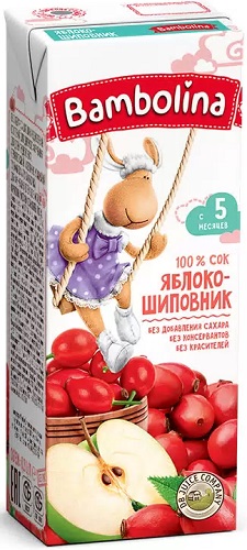 Bambolina Сок Яблоко Шиповник 0,2 л 