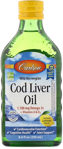 Carlson Cod Liver Oil Масло с натур. Лимонным вкусом 250мл  &