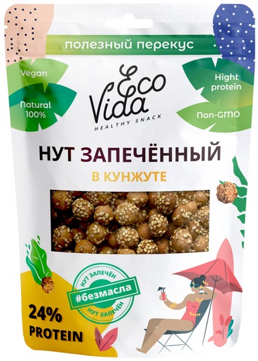 Эковида Нут запеченный в кунжуте 100г дойпак