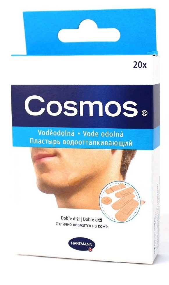 Лейкопластырь Бактерицидный COSMOS Водоотталкивающий ( 5 размеров, 20 шт ) HARTMANN