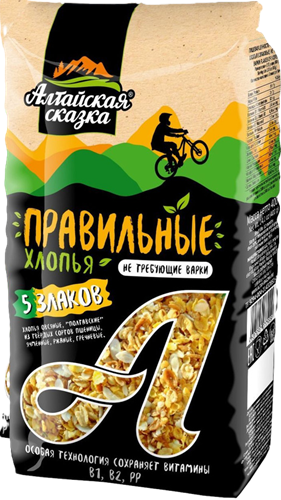 Алтайская сказка Правильны Хлопья Овсяные 5 Злаков не/вар. 400г м/у