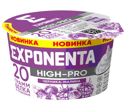 Продукт кисломолочный обезжиренный Exponenta High-Pro Черника-малина 160 г