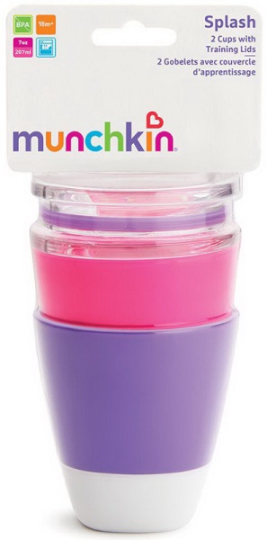 Стакан детский набор 2 шт с крышкой MUNCHKIN 12м+ Girl арт.011259