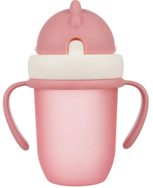Поильник CANPOL BABIES Matte Pastels 210мл с трубочкой розовый арт.56/522