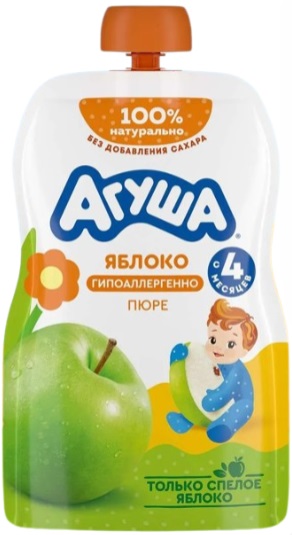 Агуша Пюре Яблоко 90г БЕЛ Пауч