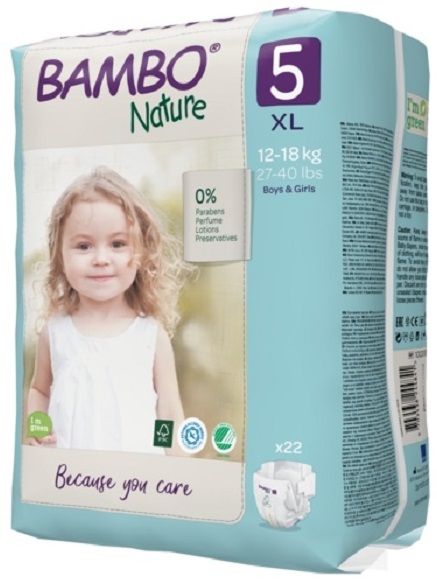 Подгузники для детей BAMBO Nature XL5 (12-18 кг) 22шт