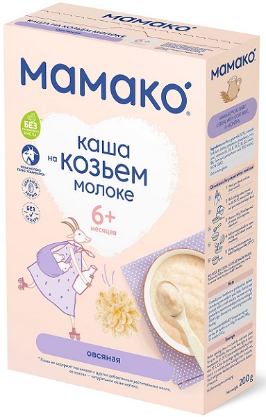 Мамако Каша Овсяная 200г на козьем молоке с 6 мес.